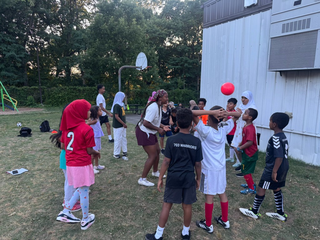 Team activity on the field during SOS training