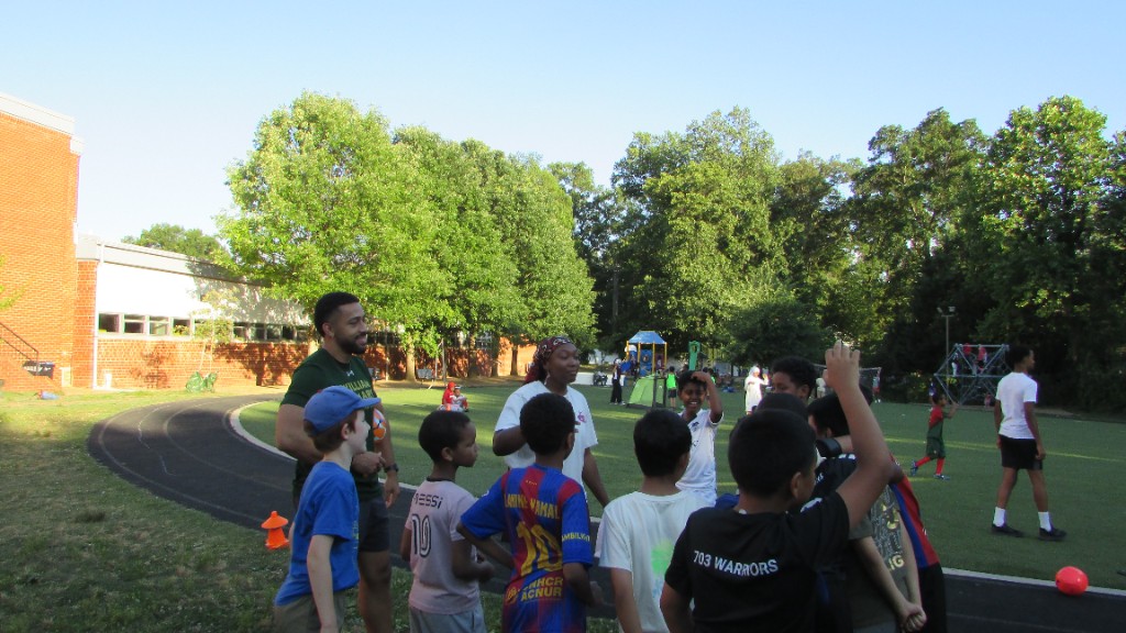 Players and coaches during SOS field session