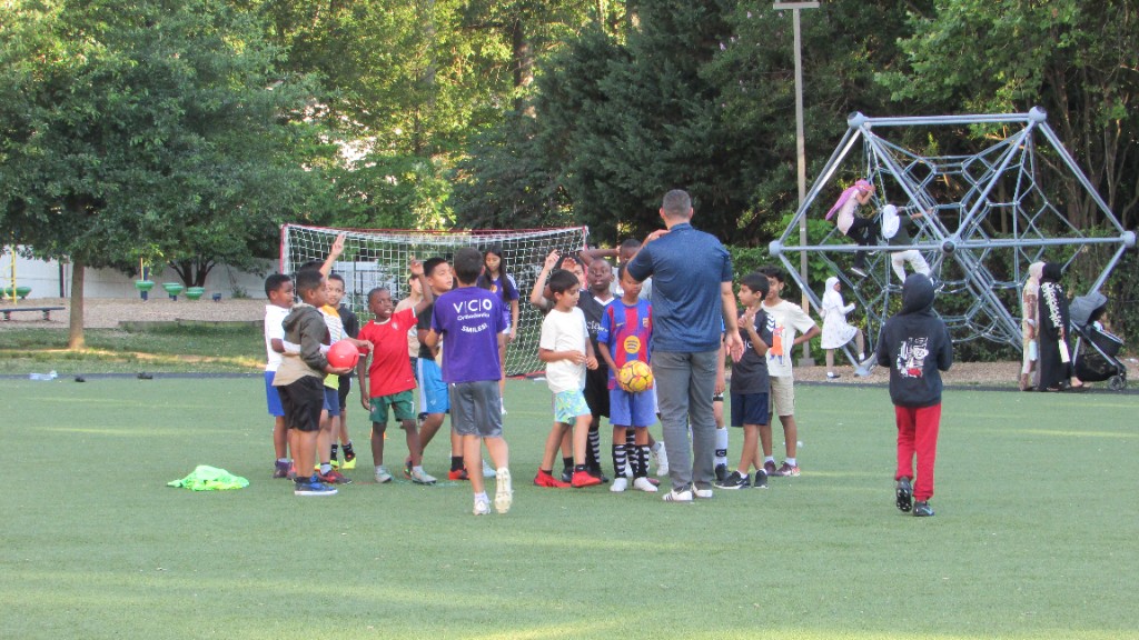 Young player dribbling during SOS practice