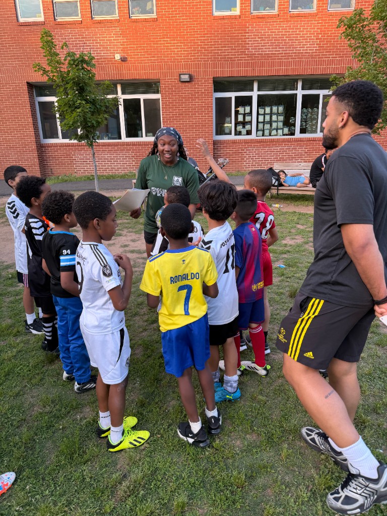Alexandria fire department visit at the SOS soccer field