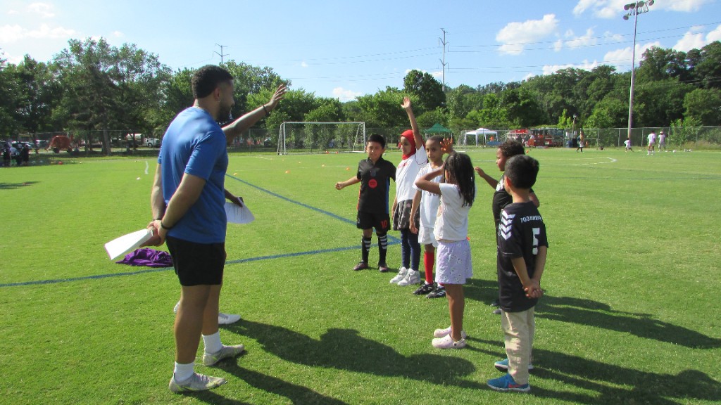 Young athletes during SOS field training