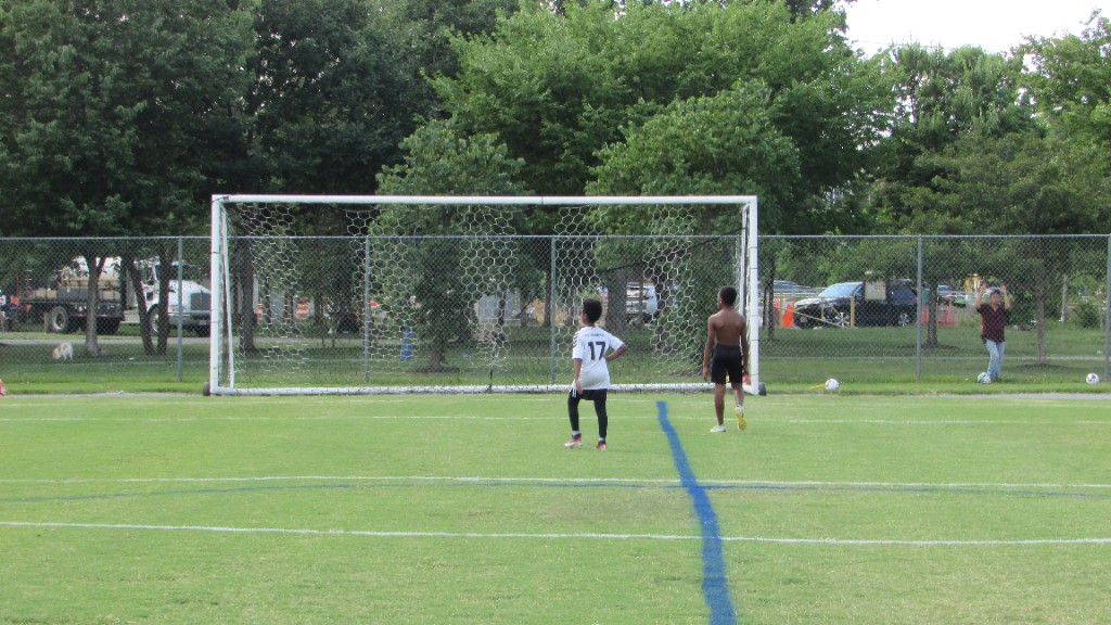 Coaching session on the soccer field